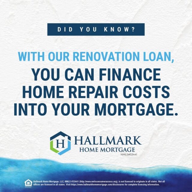 Thinking about renovations? Hallmark’s Toolbox Mortgage rolls renovation costs right into your mortgage—whether it's for your current home or a new purchase. Reach out today to learn how it works!  https://www.hallmarkhomemortgage.com/toolbox/ #YourCommunityLender #HallmarkHomeMortgage #eHome #hhmtv