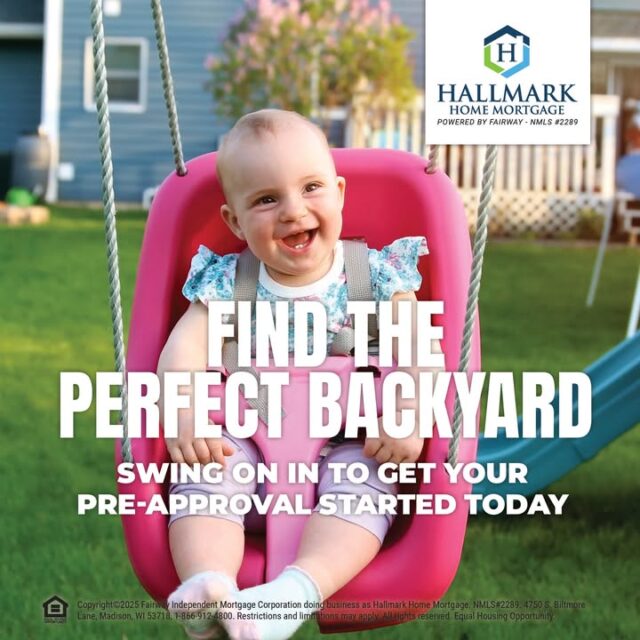 Now is the perfect time to get into your dream home with the big back yard. Swing on in to get your pre-approval started today. https://www.myhhm.com #HHM #YourCommunityLender #HallmarkHomeMortgage #eHome #hhmtv